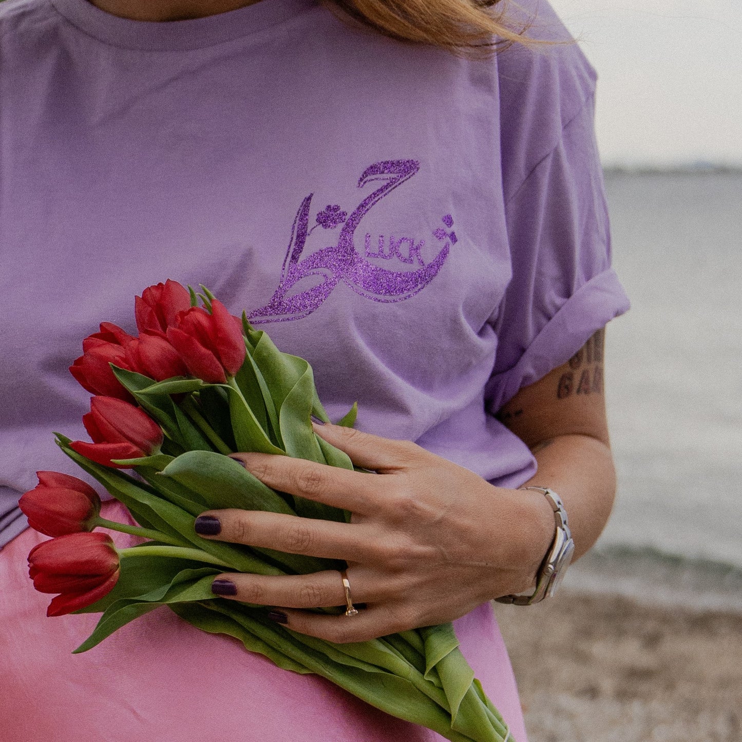 HADH / LUCK TEE-Lilas- WOMEN