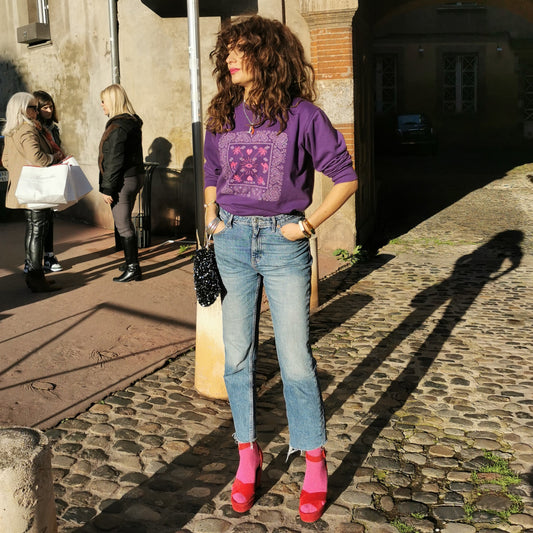 SWEAT SHIRT- PURPLE - "LA MEDITERRANEE"