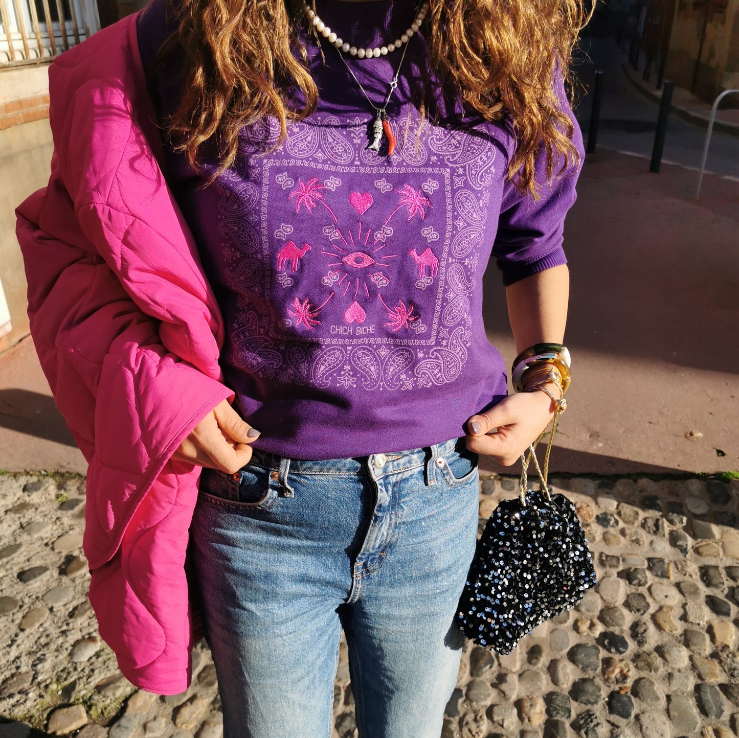 SWEAT SHIRT- PURPLE - "LA MEDITERRANEE"