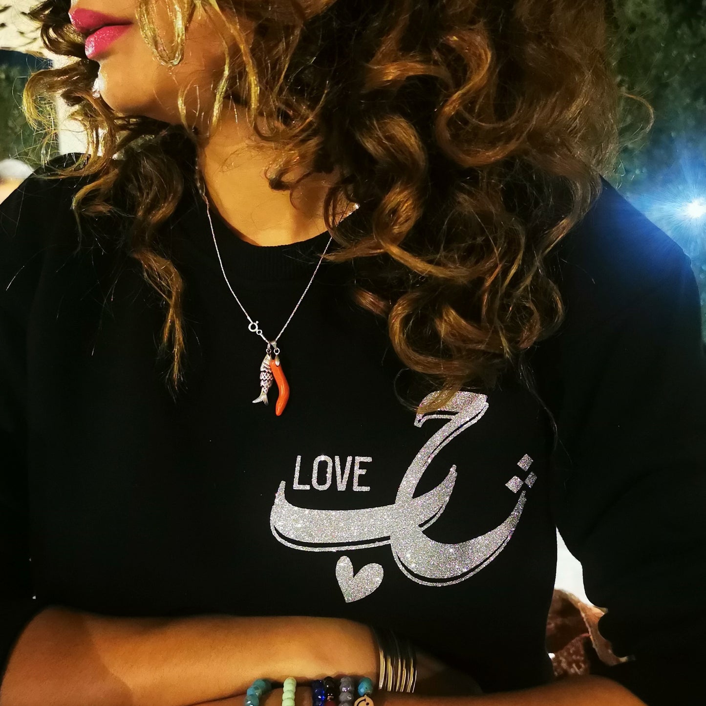 SWEAT SHIRT-BLACK-"LOVE"-WOMEN